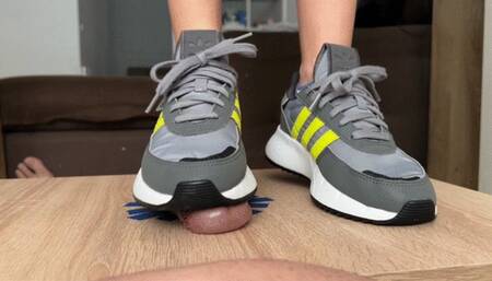 Adidas sneakers of Mistress Lumy hard trampling slave balls