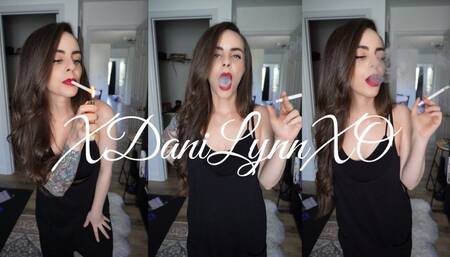 Smoking In Cute Overalls