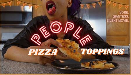People Pizza Toppings: SPLIT TONGUE GIANTESS GULPS SHRUNKEN MEN IN 4K