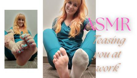 ASMR sweaty smelly feet teasing