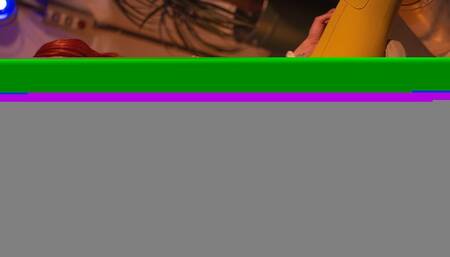 April O'Nei sits tied to a chair with bare tits