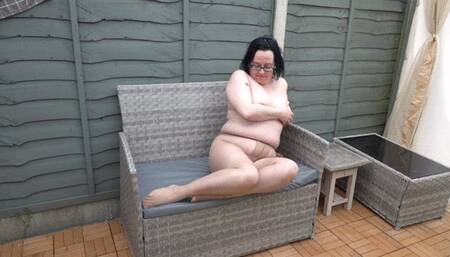 Raven Haired wife in Tan pantyhose playing with pussy