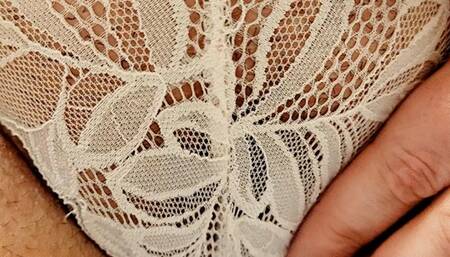 Lace panty mess