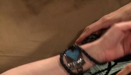 Smutty bondage action with two sexy lesbian sluts