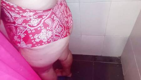 I put my camera in the bathroom to see how my stepmother masturbates and then she calls me to help her fuck her