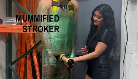 Mummified Stroker - Lady Bella dominates her sub Bitcharoo in this sexy clip featuring mummification, bondage, chastity, edging games, cumming in chastity, and more