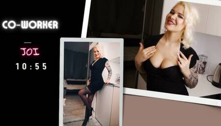 A colleague from work sneaks out with you and gives you JOI