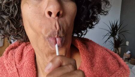 Sucking this lollipop like your tip