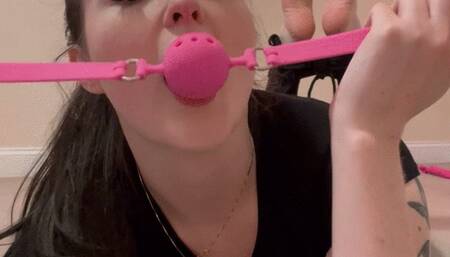 Tied, taped, and ball gagged fun