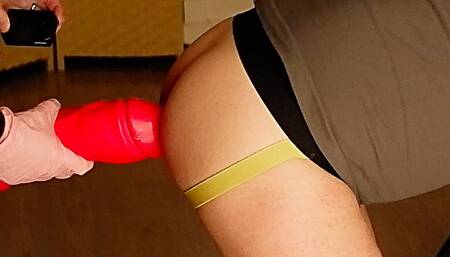 Pegging - Femdom Strapon with Big Red Dildo