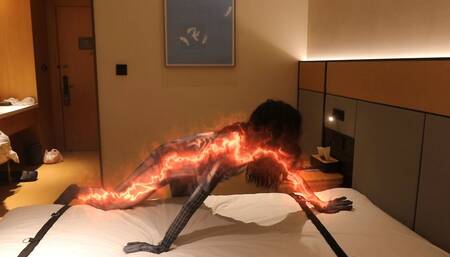 Spider-woman tickled after being caught