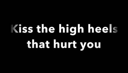 Slave worships Mistress' high heels and feet while she's reading