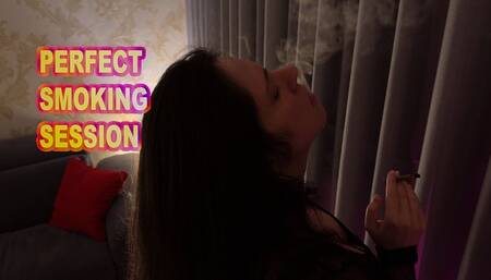 A Perfect Smoking Session by Secretly Nympho Girl before Blowjob