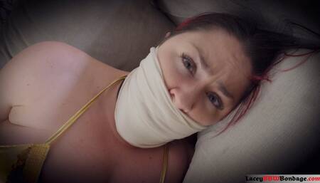 Lacey - Princess Leia in Bondage 4K ( BBW Bondage , Wrap Gagged , OTM gag , Star Wars Cosplay , Tape Gagged )