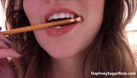 * 854x480p * A Pencil Biting Mouth Tease - Mp4