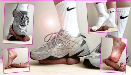 In Sneakers, In Socks And Barefoot Cock Trampling - Footjob - Shoejob - Sockjob - 1080HD