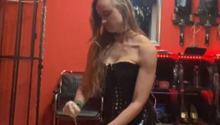 Femdom Chastity Dilator Tease & Denial