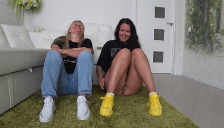 sneakers and sock tease and smell Ab