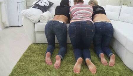 Dirty soles of sexy girls and sexy BUTTS Pn