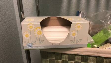 Masturbating while staring at a box of Puffs Plus tissues, with a surprise at the end