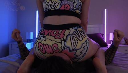 Blasting farts up slave's nose