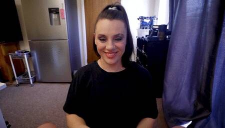 Gorgeous POV GF Experience Eye Contact Blowjob Her Sucking Until She Swallows