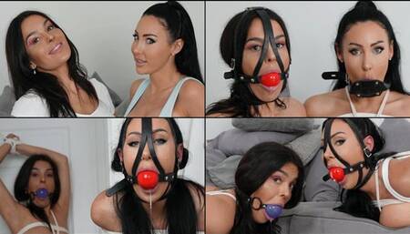 Mila & Latina's Bound Bliss: Silenced with Huge Gags, Strung Up & Drooling! (4K)