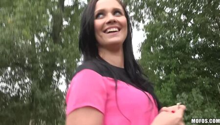 Naughty Babe Fucks Outside