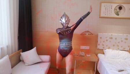 Big ass Ultraman Tiga foot tickling