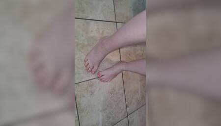 Bare Feet Walking Around Kitchen