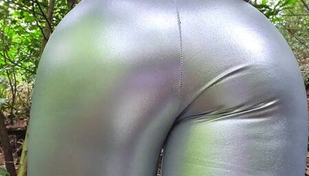 Shiny Silver Ass Outdoors Mesmerize JOI
