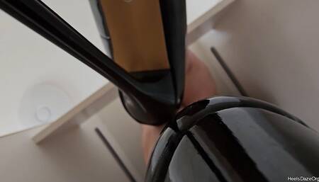 Unaware Giantess Working on Laptop in Heels