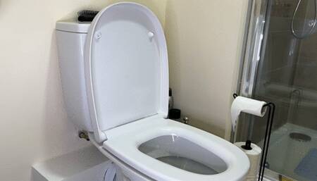 Desperate pee in panties at home