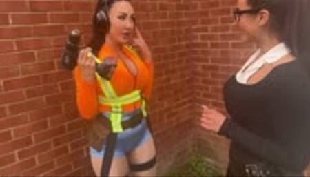Lesbian builder fucks office girlfriend