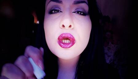 Shiny lipstick mesmerizing ASMR JOI