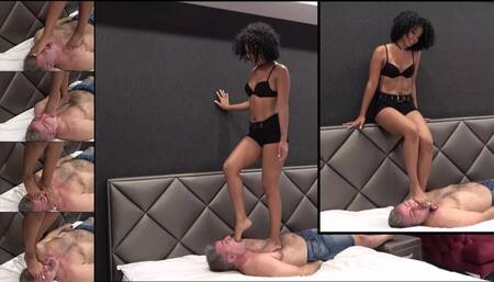 SELVA - You are a worm under my feet - Trampling, foot domination, foot gagging, face trampling