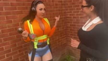 Lesbian builder fucks office girlfriend 4K