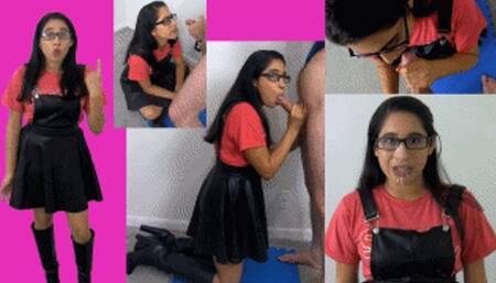 Math tutor eRica sucks cock and takes a facial to help her student focus