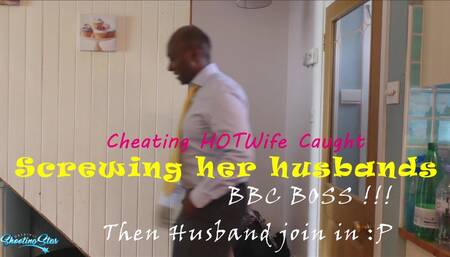 BBC BOSS Caught Fukn HotWfie by Husband who then joins in 4 interracial DPV