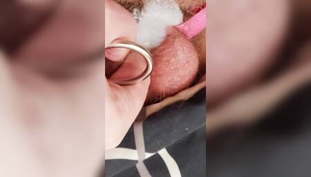 Flat Cage Chastity Cum with a Sounding Rod