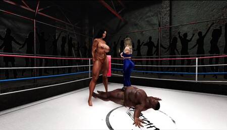 Piggu get's his big black cock drained by Sarah who defeated him HD