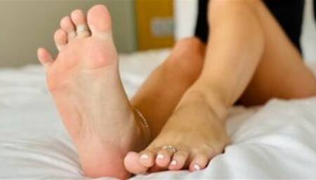 Luscious Oily Soles and Pussy Peeks - Foot Fetish Tease