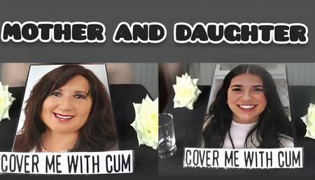 Mother Mikayla and daughter Alina getting a facial cumshot