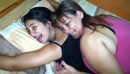 Alma ties up and tickles Emily's armpits