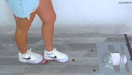 Busted Under Ambers Dirty Nike Legacy's - Ambers Cam - Extreme Cock and Balls Trample - CB40-6