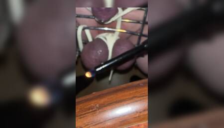 Cock and Balls Fire Punishment