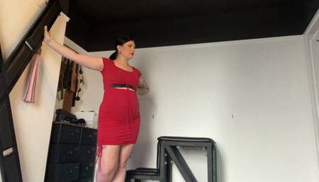 Busting my slaves balls BIG TIME!!