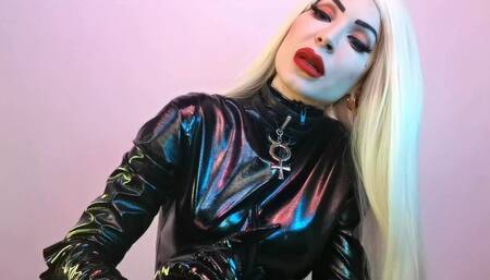 Hands over mouth - PVC GLOVES, FEMME FATAL