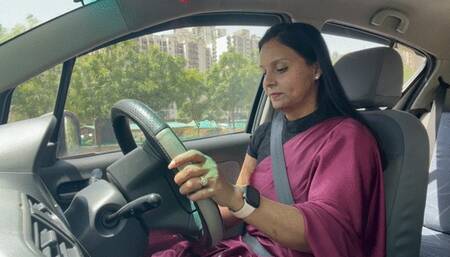 Barefoot driving in indian wear
