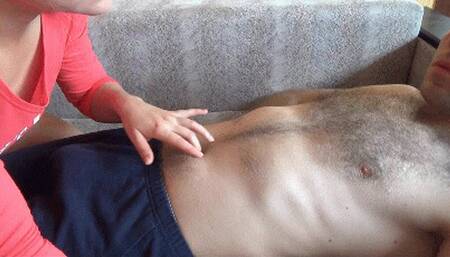 I caressed his sexy navel 3 BB